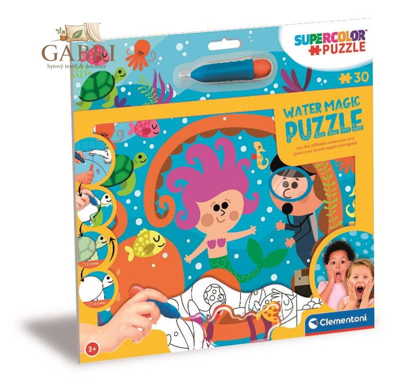 CLEMENTONI Puzzle s malováním vodou Water Magic: Hlubiny moře 30 dílků