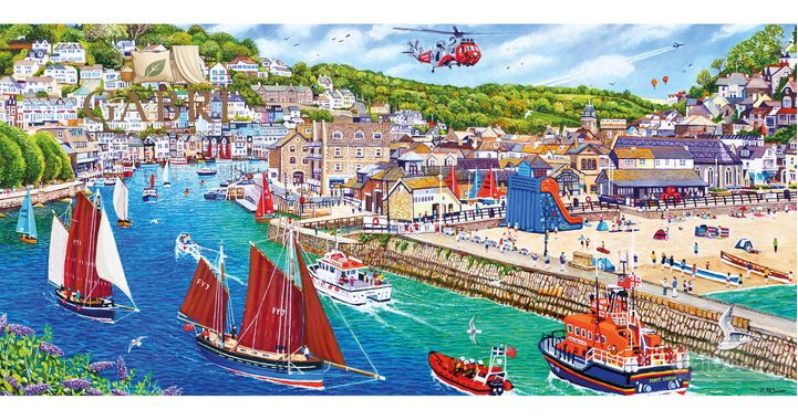 GIBSONS Panoramatické puzzle Přístav Looe, Cornwall 636 dílků