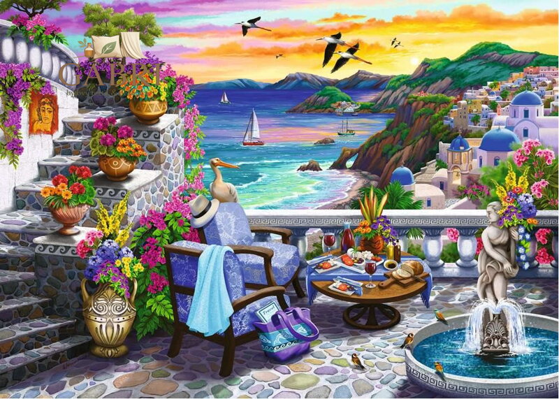 RAVENSBURGER Puzzle Západ slunce nad Santorini EXTRA 300 dílků