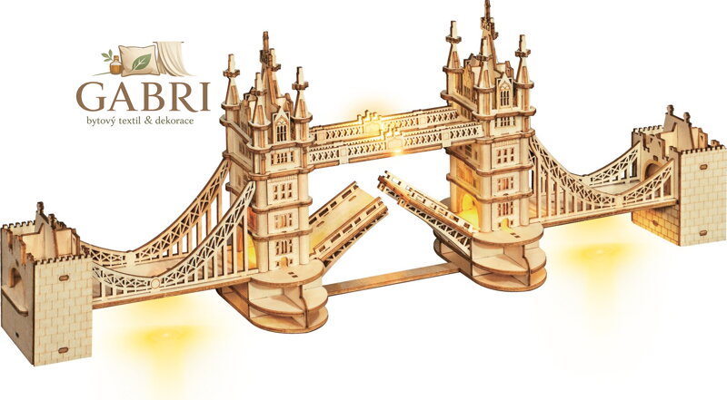 ROBOTIME Rolife Svítící 3D dřevěné puzzle Tower Bridge 113 dílků