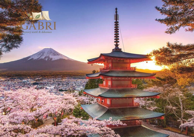 RAVENSBURGER Puzzle Rozkvetlé třešně v Japonsku 1000 dílků