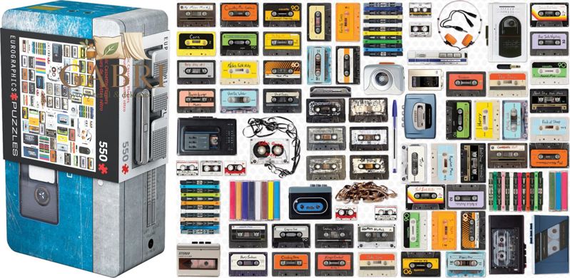 EUROGRAPHICS Puzzle v plechové krabičce Kazetový přehrávač 550 dílků