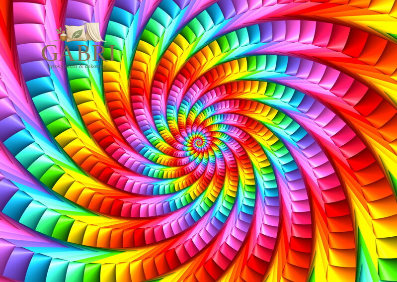 ENJOY Puzzle Duhová psychedelická spirála 1000 dílků