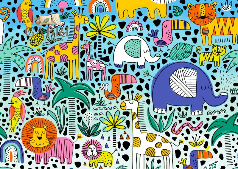 ENJOY Puzzle Doodle Safari 1000 dílků