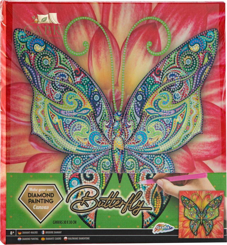 GRAFIX Diamantové malování na rámu Motýl 30x30cm