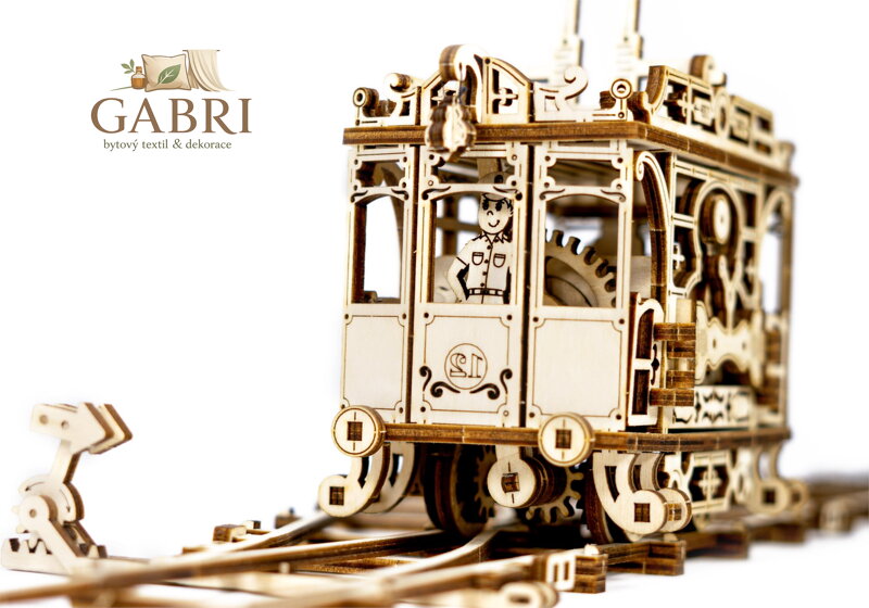 WOODEN CITY 3D puzzle Tramvaj s kolejemi 273 dílů