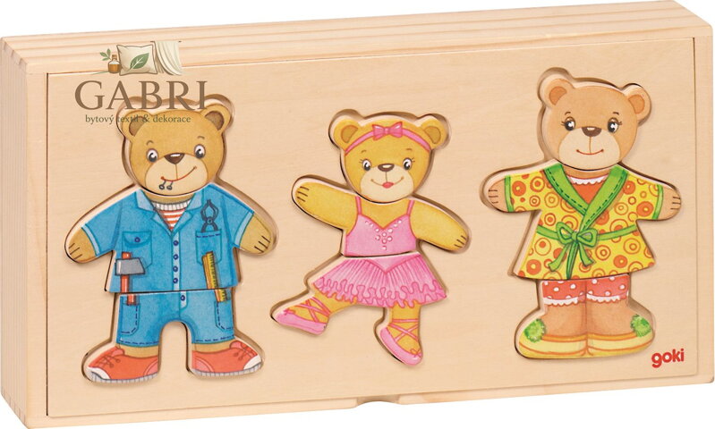 GOKI Oblékání Medvědí rodina 36 dílků