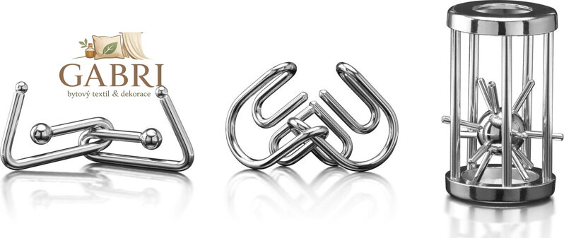 POPULAR Sada 3 kovových hlavolamů