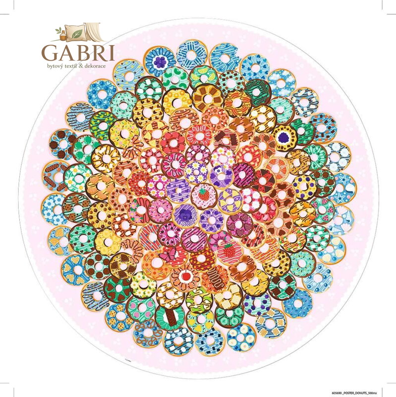 RAVENSBURGER Kulaté puzzle Kruh barev: Donuty 500 dílků