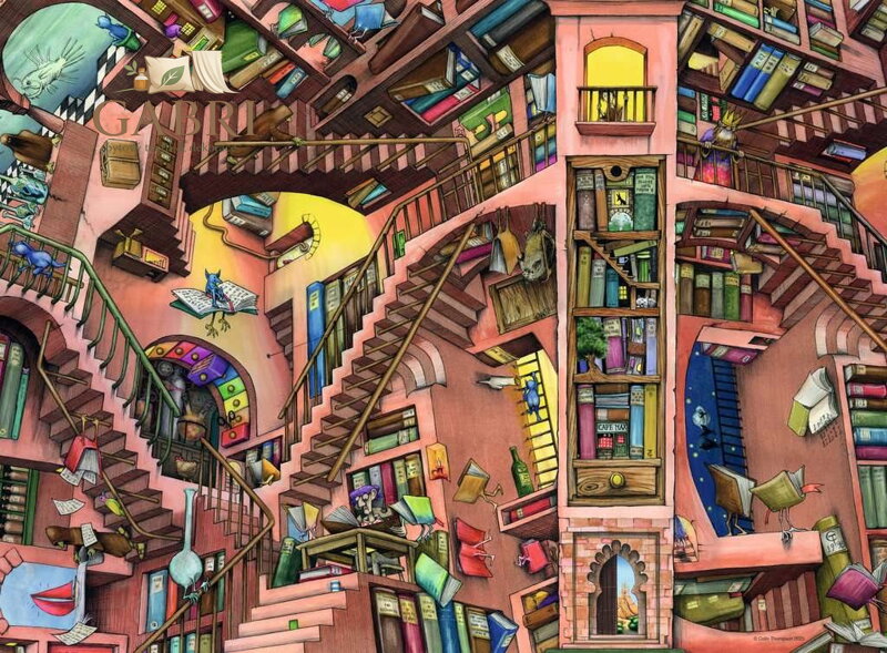 RAVENSBURGER Puzzle Absurdní knihovna 500 dílků