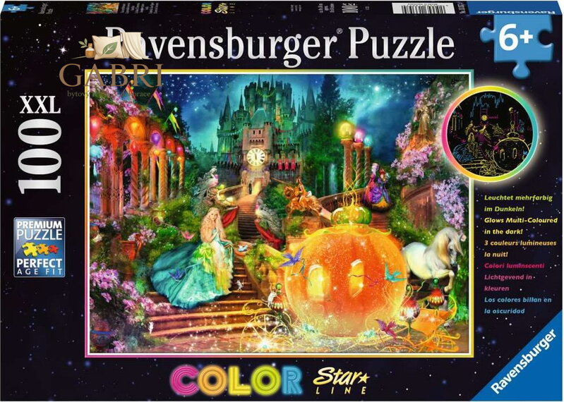 RAVENSBURGER Svítící puzzle Popelka XXL 100 dílků