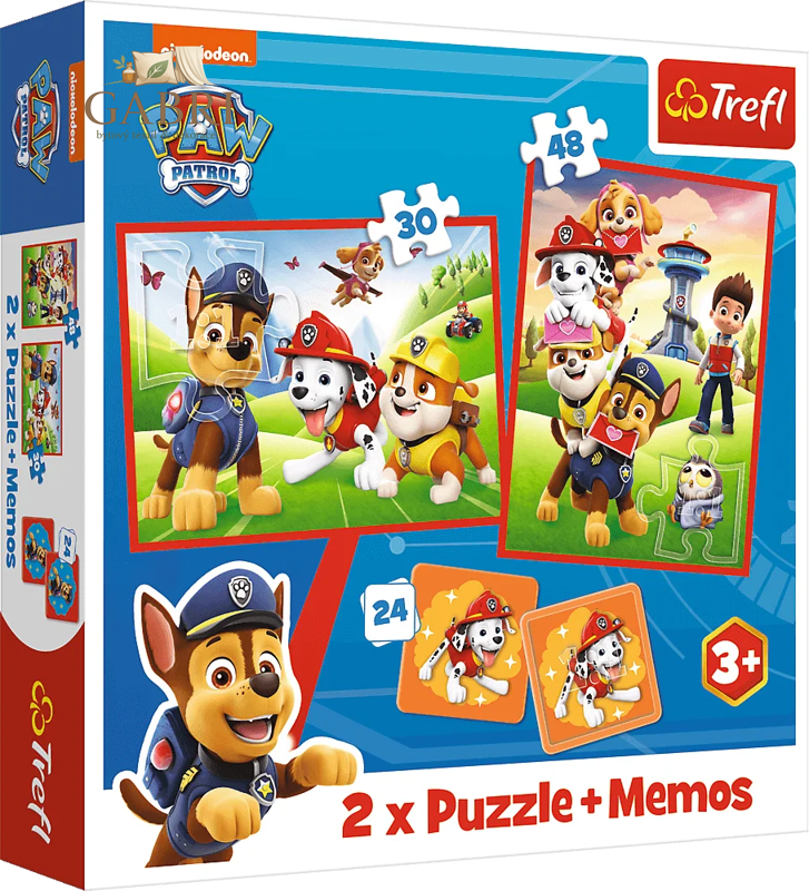 TREFL Sada 3v1 Tlapková patrola v akci (2x puzzle + pexeso)