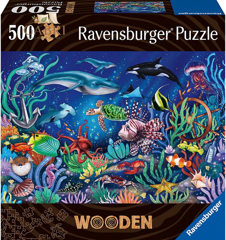RAVENSBURGER Dřevěné puzzle V moři 500 dílků