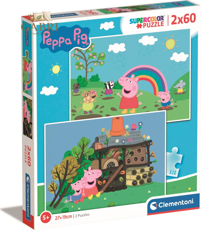 CLEMENTONI Puzzle Prasátko Pepina 2x60 dílků