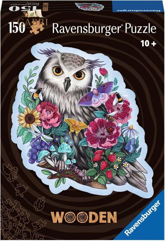 RAVENSBURGER Dřevěné obrysové puzzle Tajemná sova 150 dílků