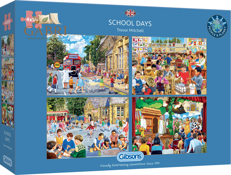 GIBSONS Puzzle Školní den 4x500 dílků