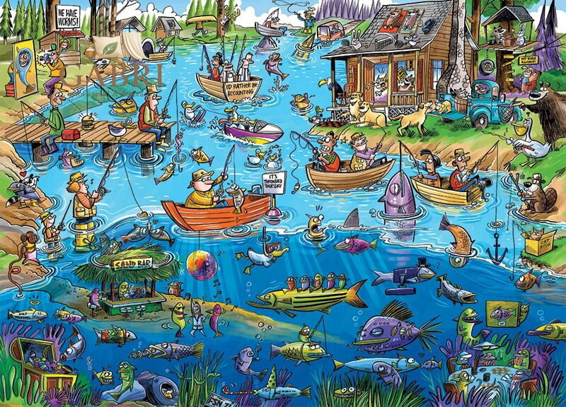 COBBLE HILL Puzzle DoodleTown: Na rybách 1000 dílků