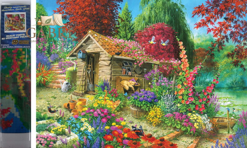 Norimpex Diamantové malování Chatka v zahradě 30x40cm