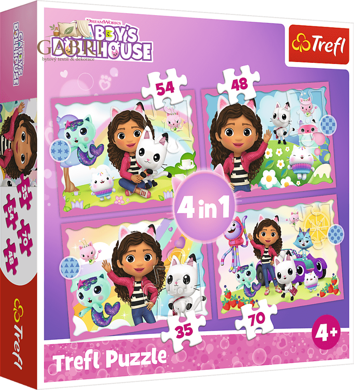 TREFL Puzzle Gábinin kouzelný domek 4v1 (35,48,54,70 dílků)
