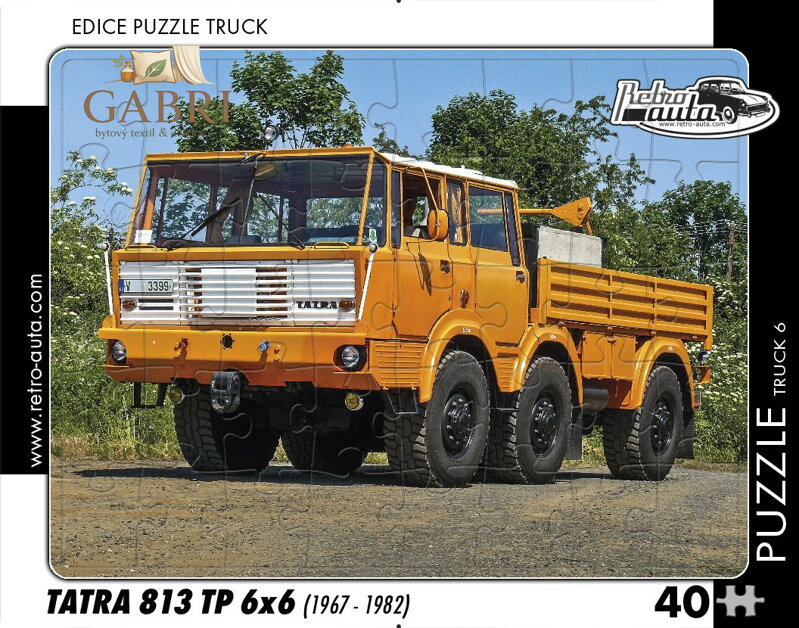RETRO-AUTA Puzzle TRUCK č.6 Tatra 813 TP 6x6 (1967-1982) 40 dílků