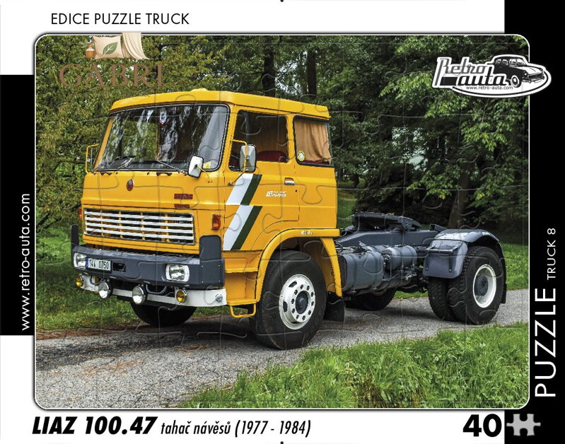 RETRO-AUTA Puzzle TRUCK č.8 Liaz 100.47 tahač návěsů (1977-1984) 40 dílků