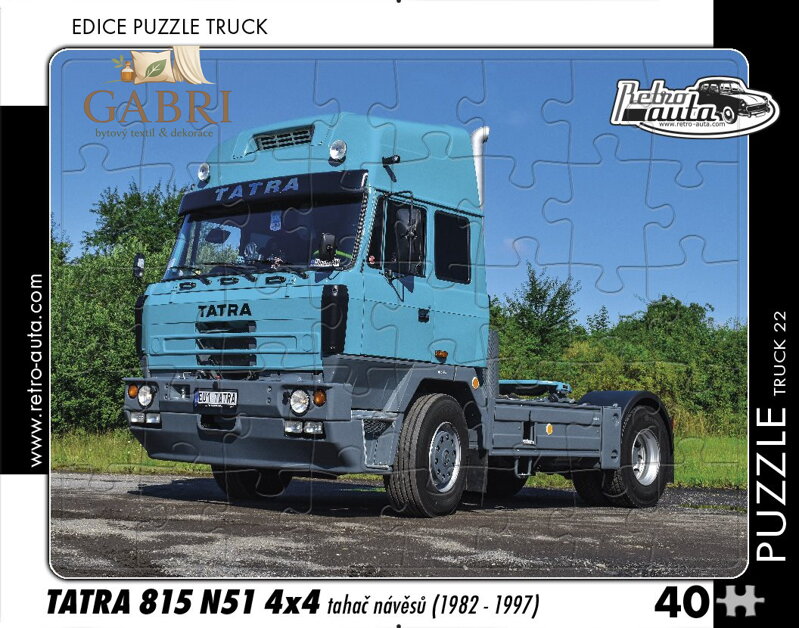 RETRO-AUTA Puzzle TRUCK č.22 Tatra 815 N51 4x4 tahač návěsů (1982-1997) 40 dílků
