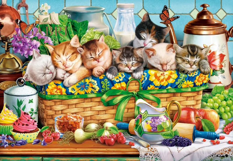 CASTORLAND Puzzle Dřímající koťata 1000 dílků