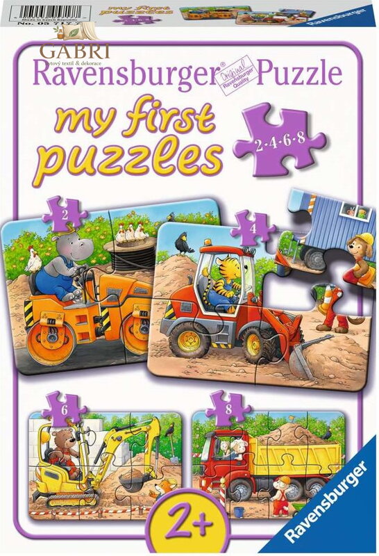 RAVENSBURGER Moje první puzzle Zvířata na staveništi 4v1 (2,4,6,8 dílků)