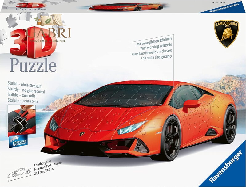 RAVENSBURGER 3D puzzle Lamborghini Huracán Evo oranžové 156 dílků
