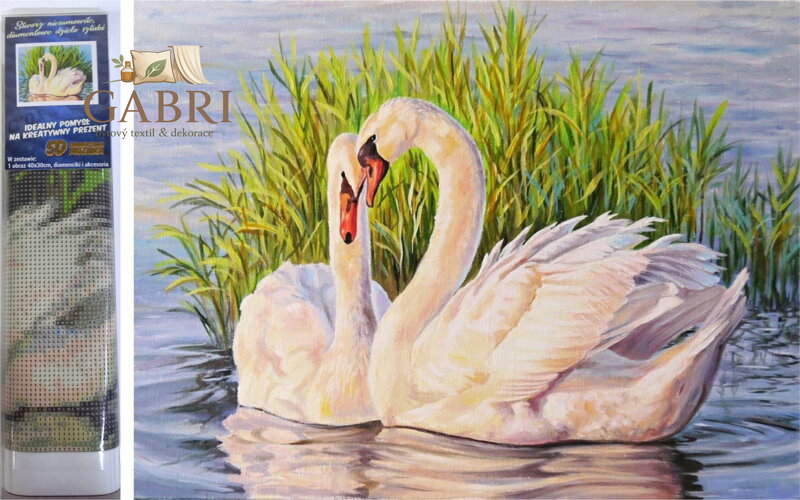 Norimpex Diamantové malování Labutě v rákosí 30x40cm