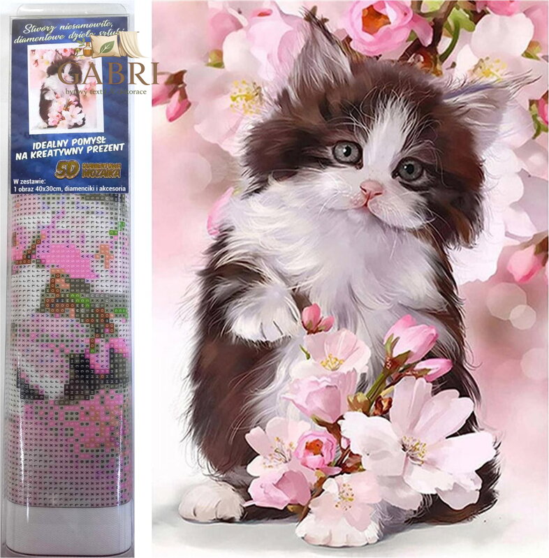 Norimpex Diamantové malování Černobílé kotě 30x40cm