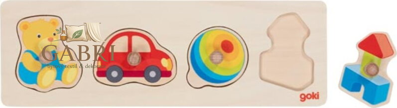 GOKI Dřevěná vkládačka Moje hračky