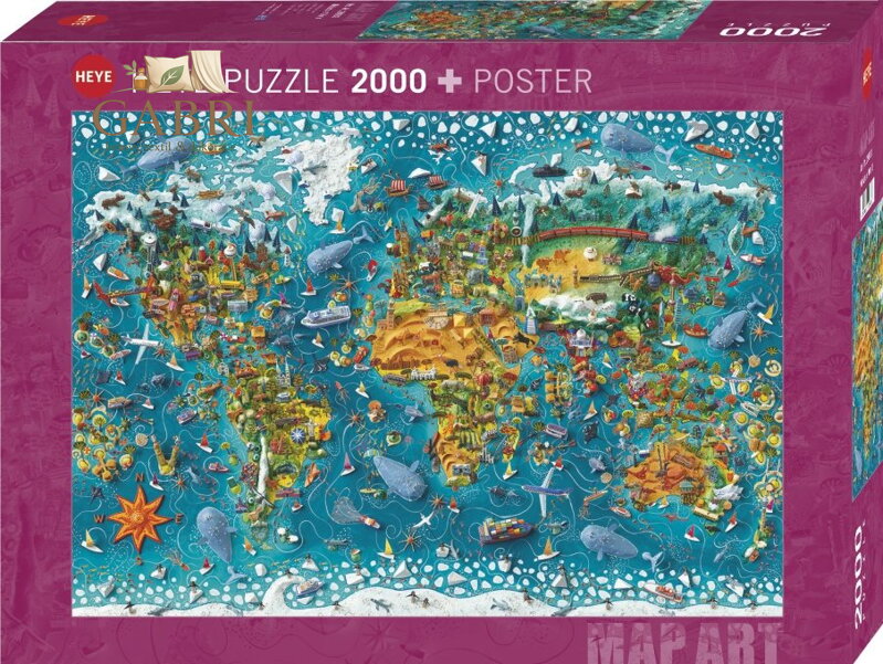 HEYE Puzzle Map Art: Miniaturní svět 2000 dílků