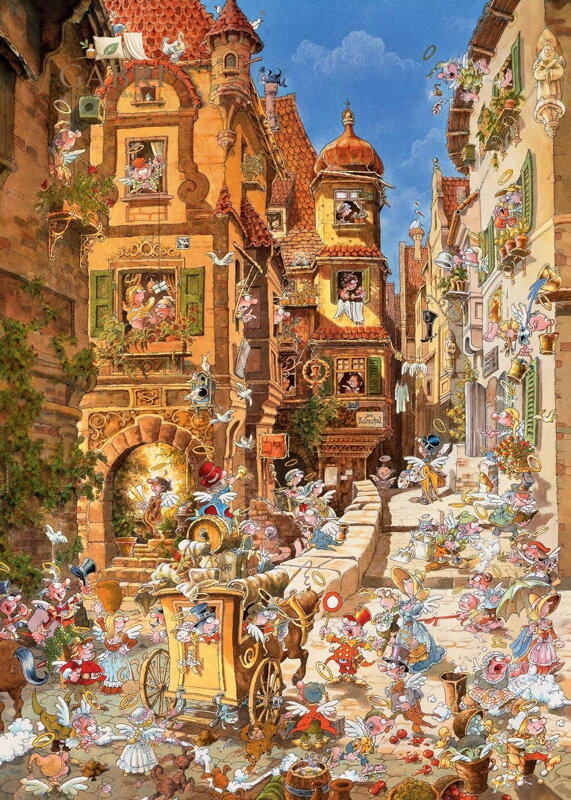 HEYE Puzzle Romantic Town: Ve dne 1000 dílků