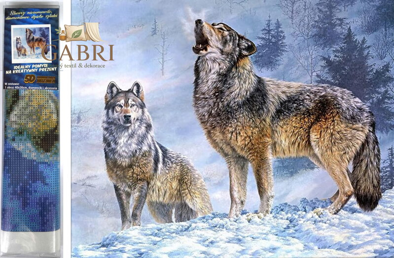 Norimpex Diamantové malování Vlčí volání 30x40cm