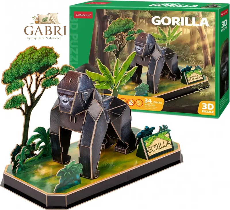 CUBICFUN 3D puzzle Gorila 34 dílků