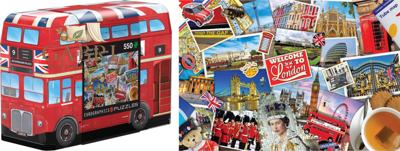 EUROGRAPHICS Puzzle v plechové krabičce Londýnský autobus 550 dílků
