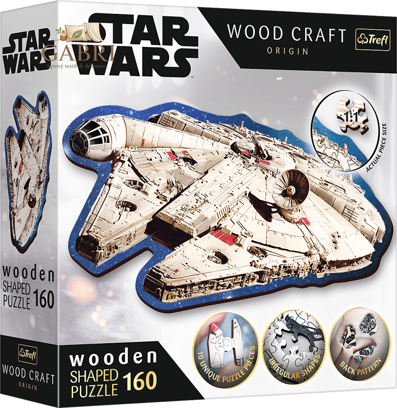 TREFL Wood Craft Origin puzzle Star Wars: Millennium Falcon 160 dílků
