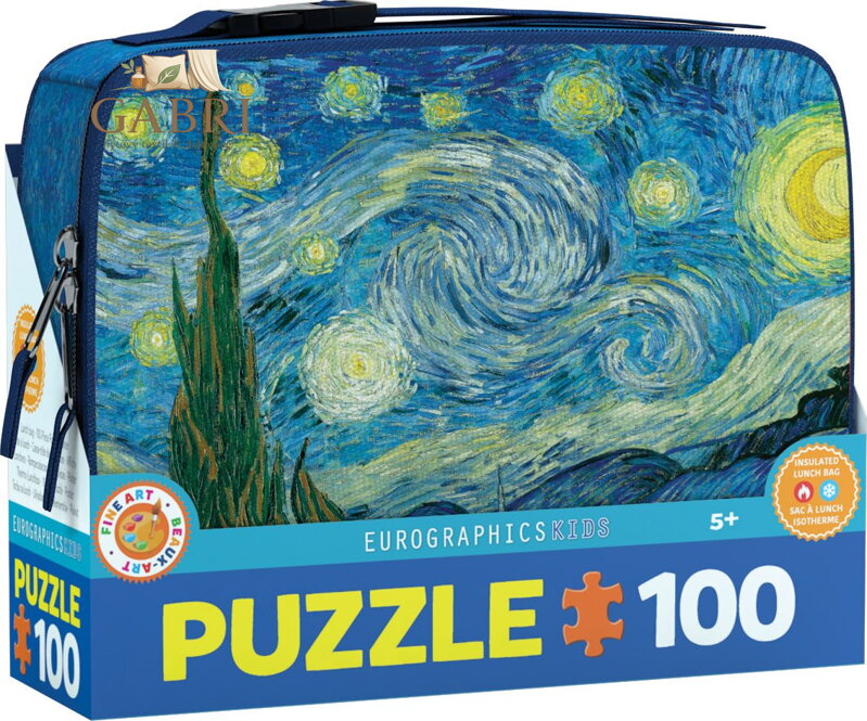 EUROGRAPHICS Puzzle ve svačinovém boxu Hvězdná noc 100 dílků