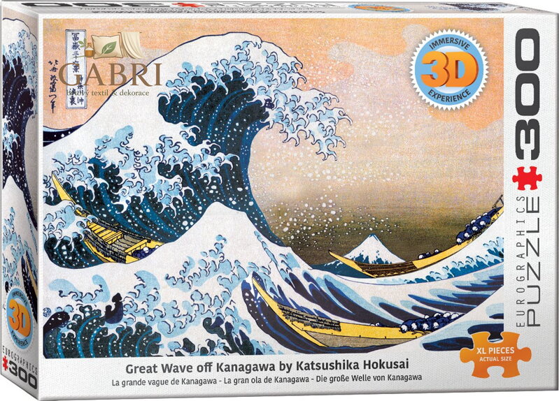 EUROGRAPHICS Puzzle Velká vlna Kanagawa 3D efekt XL 300 dílků