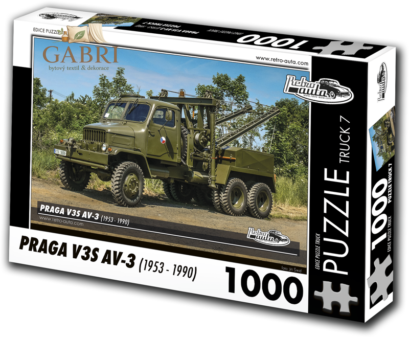 RETRO-AUTA Puzzle TRUCK č.7 Praga V3S AV-3 (1953-1990) 1000 dílků