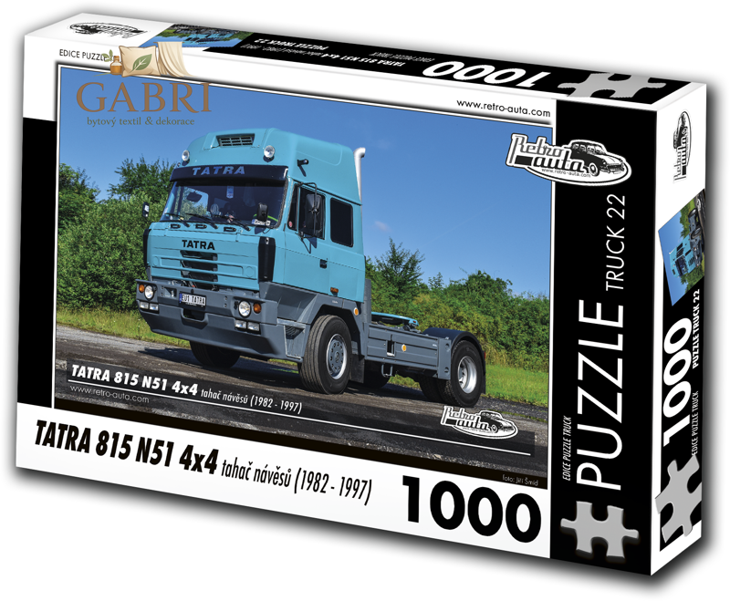 RETRO-AUTA Puzzle TRUCK č.22 Tatra 815 N51 4x4 tahač návěsů (1982-1997) 1000 dílků
