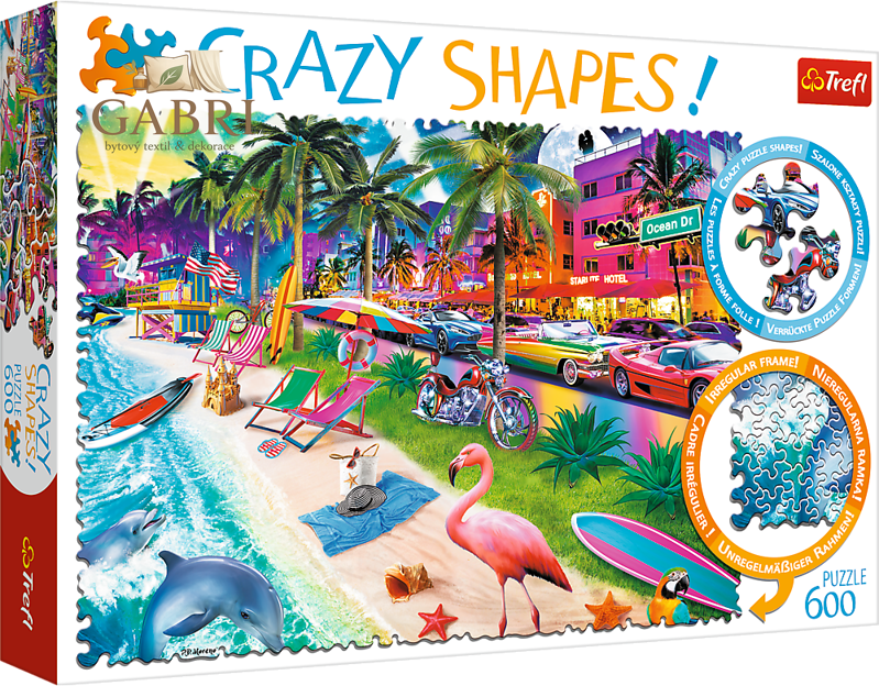 TREFL Crazy Shapes puzzle Pláž Miami 600 dílků
