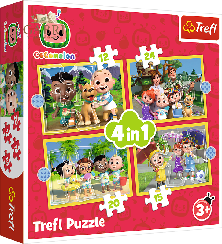 TREFL Puzzle Cocomelon: Seznamte se 4v1 (12,15,20,24 dílků)