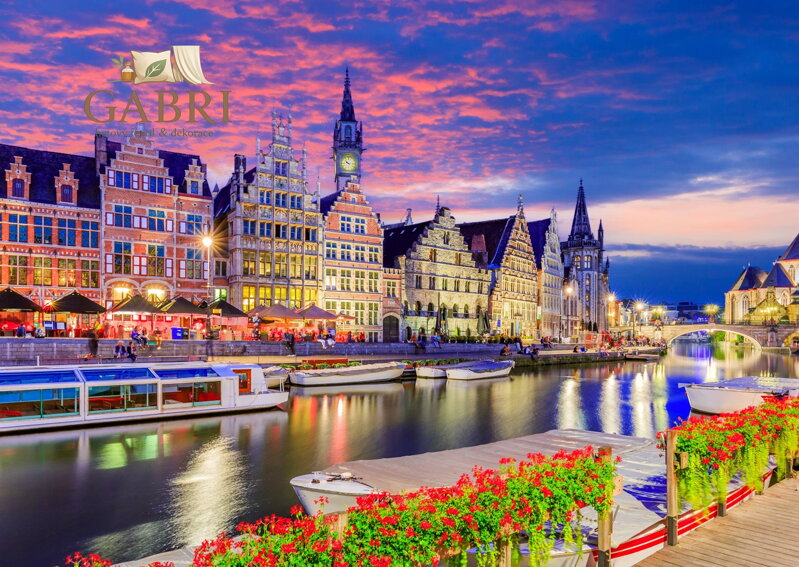 ENJOY Puzzle Gent za soumraku, Belgie 1000 dílků