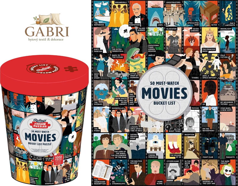 RIDLEY'S GAMES Puzzle Bucket List: 50 filmů, které musíte vidět 1000 dílků