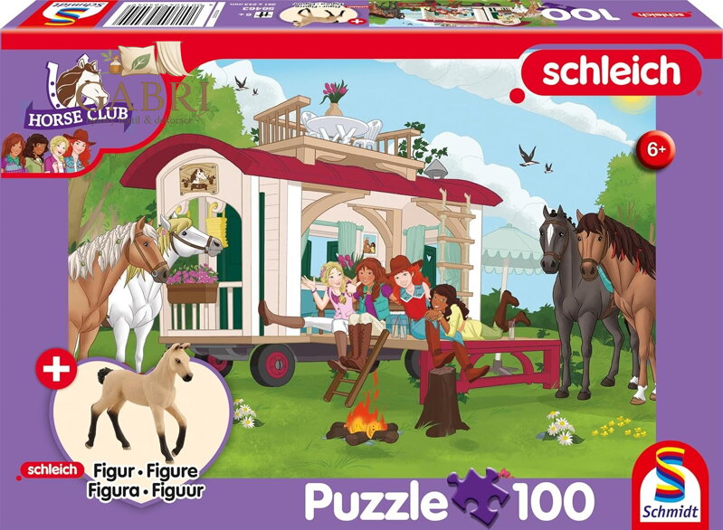 SCHMIDT Puzzle Schleich Táborák u karavanu 100 dílků + figurka Schleich
