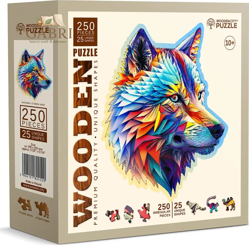 WOODEN CITY Dřevěné puzzle Nóbl vlk 250 dílků EKO
