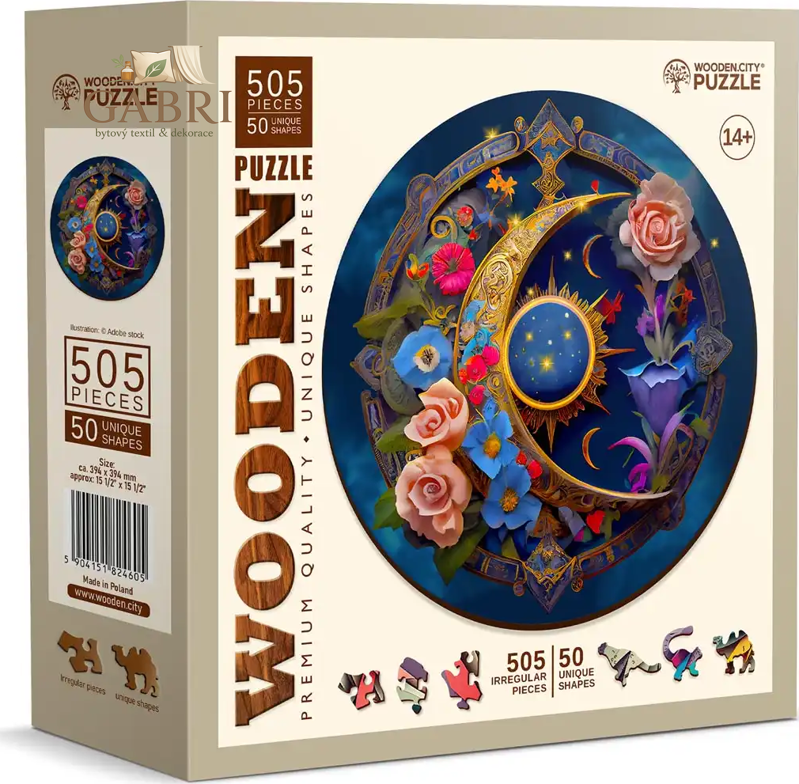 WOODEN CITY Dřevěné puzzle Květinový Měsíc 505 dílků EKO