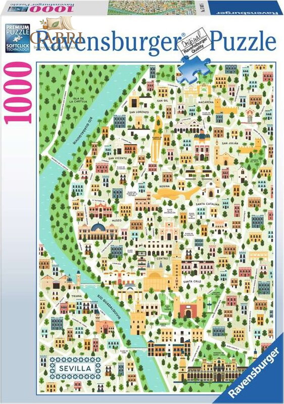 RAVENSBURGER Puzzle Mapa Sevilly 1000 dílků